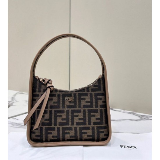Replica Fendi Mini Fendessencehobo Fendi Bag Miniborsa in tessuto FF Marrone Replica Fendi Mini Fendessencehobo Fendi Bag Miniborsa in tessuto FF Marrone