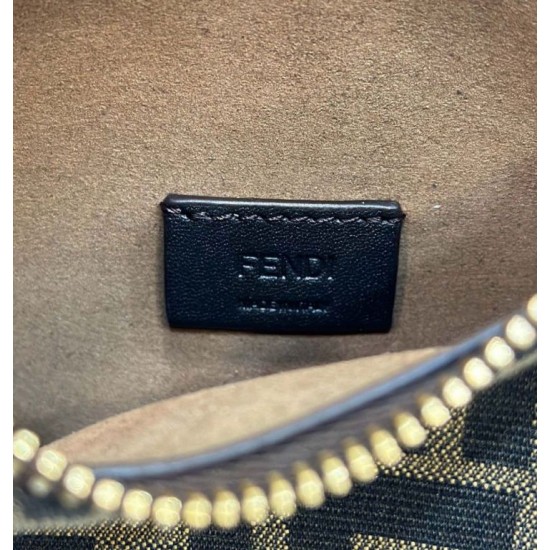Replica Fendi Mini Fendessencehobo Fendi Bag Miniborsa in tessuto FF Marrone Replica Fendi Mini Fendessencehobo Fendi Bag Miniborsa in tessuto FF Marrone