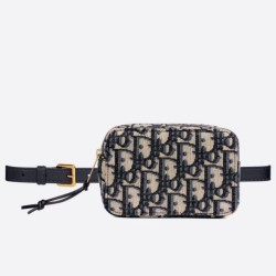 Marsupio Dior Oblique Tela Blu