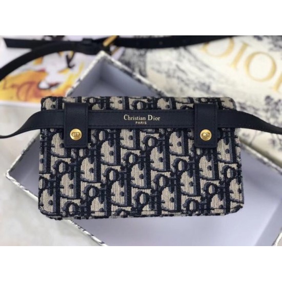 Replica Marsupio Dior Oblique Saddle Blu
