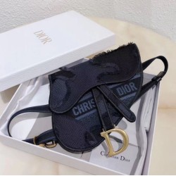 Marsupio Dior Saddle Pouch Camouflage Blu