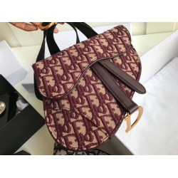 Marsupio Dior Saddle Tela bordeaux obliqua