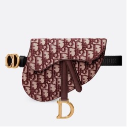Marsupio Dior Saddle Tela bordeaux obliqua