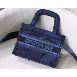 Dior Mini Book Tote Borsa Dior Tela mimetica Blu Dior Mini Book Tote Borsa Dior Tela mimetica Blu