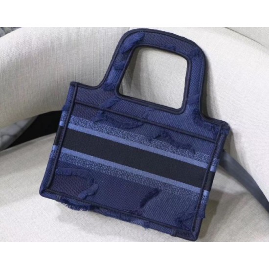 Replica Dior Mini Book Tote Borsa Dior Tela mimetica Blu Replica Dior Mini Book Tote Borsa Dior Tela mimetica Blu