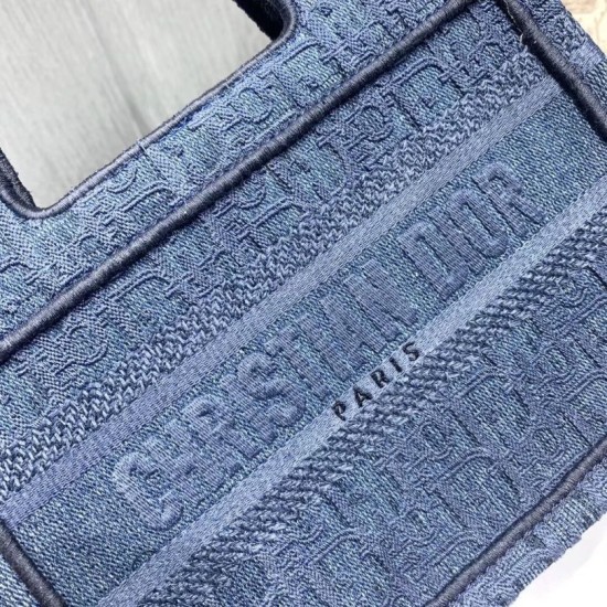 Replica Dior Mini Book Tote Borsa Dior Tela Obliqua Denim Blu Replica Dior Mini Book Tote Borsa Dior Tela Obliqua Denim Blu