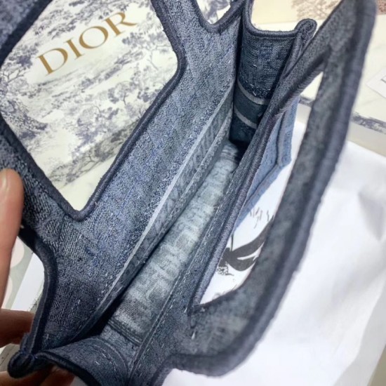 Replica Dior Mini Book Tote Borsa Dior Tela Obliqua Denim Blu Replica Dior Mini Book Tote Borsa Dior Tela Obliqua Denim Blu