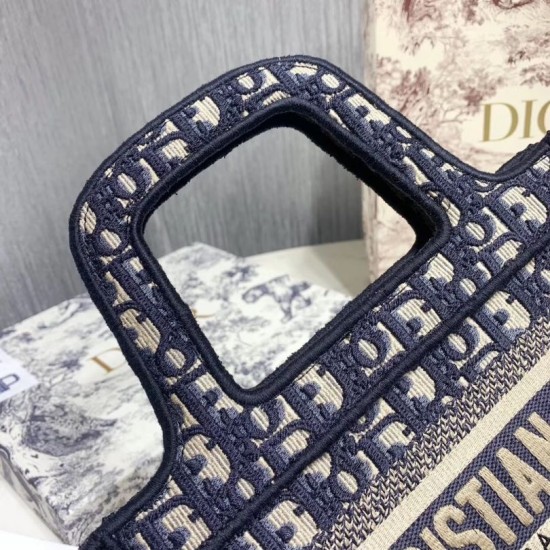 Replica Dior Mini Book Tote Borsa Dior Oblique Canvas Blu Replica Dior Mini Book Tote Borsa Dior Oblique Canvas Blu