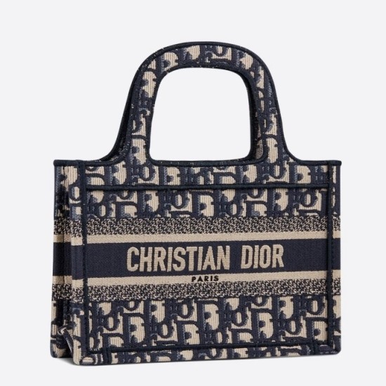 Replica Dior Mini Book Tote Borsa Dior Oblique Canvas Blu Replica Dior Mini Book Tote Borsa Dior Oblique Canvas Blu