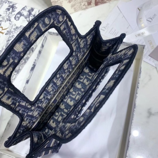 Replica Dior Mini Book Tote Borsa Dior Oblique Canvas Blu Replica Dior Mini Book Tote Borsa Dior Oblique Canvas Blu