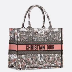 Dior Medium Book Tote Borsa Dior Farfalla intorno al mondo ricamato