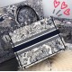 Replica Borsa tote Dior piccola a libro Toile De Jouy con motivo tela blu Replica Borsa tote Dior piccola a libro Toile De Jouy con motivo tela blu