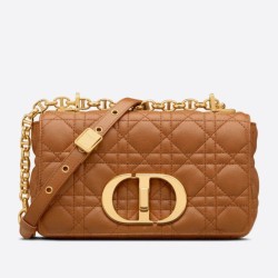 Borsa Dior Piccola Caro In Pelle Di Vitello Cannage Marrone