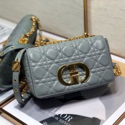 Borsa Dior Piccola Caro In Pelle Di Vitello Cannage Grigia