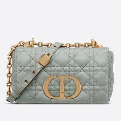 Borsa Dior Piccola Caro In Pelle Di Vitello Cannage Grigia