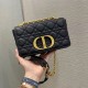 Replica Borsa Dior piccola Caro in pelle di vitello Cannage nera Replica Borsa Dior piccola Caro in pelle di vitello Cannage nera