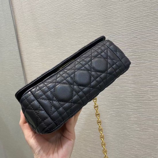 Replica Borsa Dior piccola Caro in pelle di vitello Cannage nera Replica Borsa Dior piccola Caro in pelle di vitello Cannage nera
