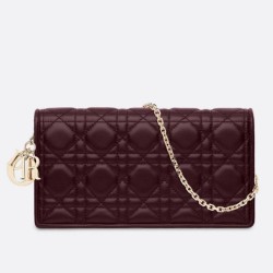 Pochette Dior Lady Dior Con Catena Bordeaux