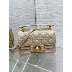 Borsa Dior Jolie piccola con manico superiore Dior Cannage Beige Borsa Dior Jolie piccola con manico superiore Dior Cannage Beige