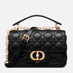 Borsa Dior piccola Jolie con manico superiore Cannage nera