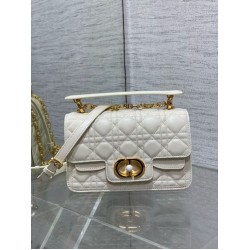Borsa Dior piccola Jolie con manico superiore Dior Cannage bianca Borsa Dior piccola Jolie con manico superiore Dior Cannage bianca