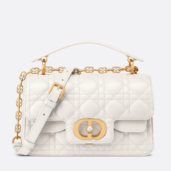 Replica Borsa Dior piccola Jolie con manico superiore Dior Cannage bianca Replica Borsa Dior piccola Jolie con manico superiore Dior Cannage bianca