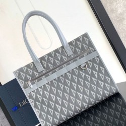 Borsa tote Dior Safari CD Diamond Tela Grigia