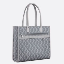 Borsa tote Dior Safari CD Diamond Tela Grigia