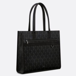 Borsa tote Dior Safari CD Diamond Tela Nera