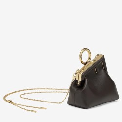 Borsa Fendi First Nano Charm Fendi Nappa Nera