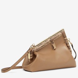 Borsa Fendi First Small con pitone F Borsa Fendi Nappa Camel