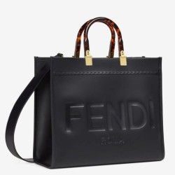 Borsa shopper media Fendi Sunshine Nera