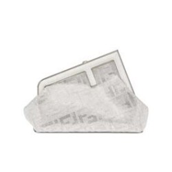 Fendi First Small Bag Borchie Sfaccettate motivo FF 8BP129 Argento
