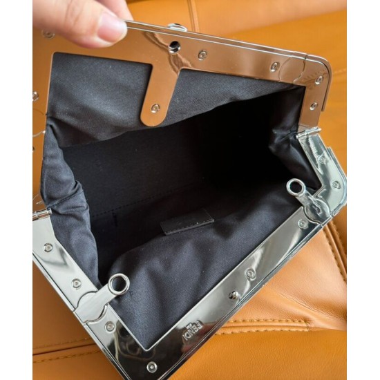 Replica Fendi First Small Bag Borchie Sfaccettate motivo FF 8BP129 Argento Replica Fendi First Small Bag Borchie Sfaccettate motivo FF 8BP129 Argento
