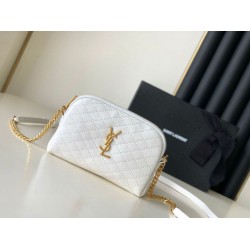 Pouch YSL Saint Laurent Gaby con cerniera bianco trapuntato