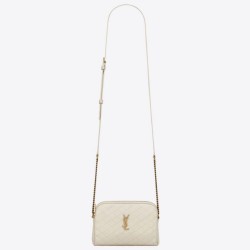 Pouch YSL Saint Laurent Gaby con cerniera bianco trapuntato