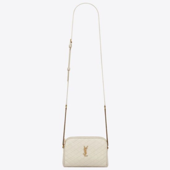Replica Pouch YSL Saint Laurent Gaby con cerniera bianco trapuntato Replica Pouch YSL Saint Laurent Gaby con cerniera bianco trapuntato