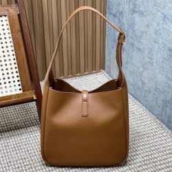 Borse YSL Saint Laurent Le 5 A 7 Supple Small Hobo Marrone