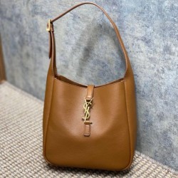 Borse YSL Saint Laurent Le 5 A 7 Supple Small Hobo Marrone