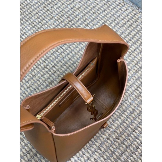 Replica Borse YSL Saint Laurent Le 5 A 7 Supple Small Hobo Marrone