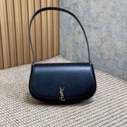 Borsa a tracolla mezzaluna YSL Saint Laurent Mini Voltaire Nera