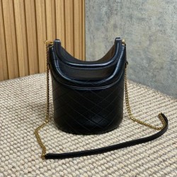 Borsa a secchiello YSL Saint Laurent Gaby con patta superiore nera