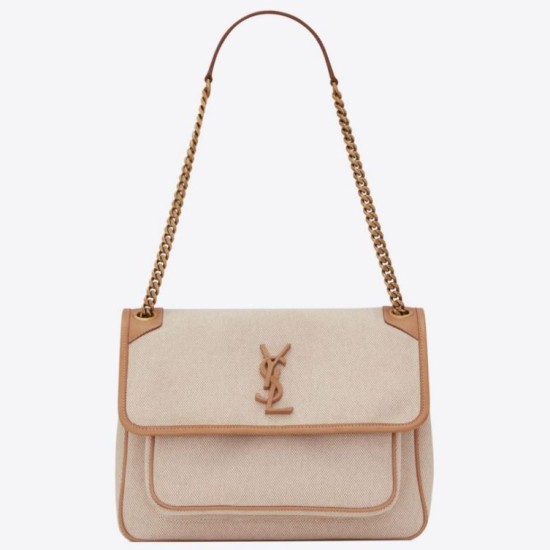 Replica Borsa Niki media YSL Saint Laurent in tela di cotone Replica Borsa Niki media YSL Saint Laurent in tela di cotone