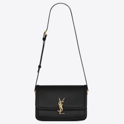 Borsa media YSL Saint Laurent Solferino Pelle di vitello nera