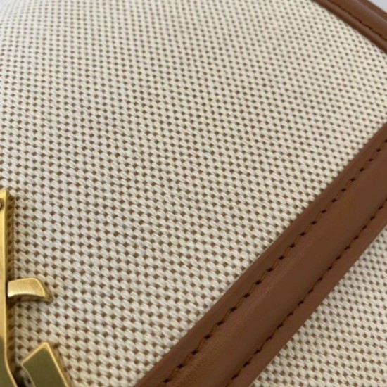 Replica Borsa media YSL Saint Laurent Solferino in tela con pelle di vitello Replica Borsa media YSL Saint Laurent Solferino in tela con pelle di vitello