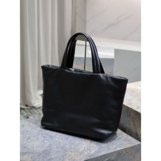 Replica Borsa tote imbottita larga YSL Saint Laurent in nappa nera Replica Borsa tote imbottita larga YSL Saint Laurent in nappa nera