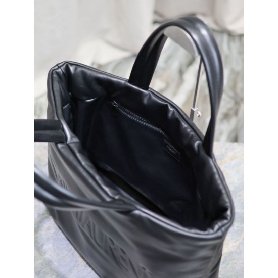 Replica Borsa tote imbottita larga YSL Saint Laurent in nappa nera Replica Borsa tote imbottita larga YSL Saint Laurent in nappa nera