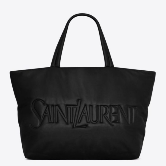 Replica Borsa tote imbottita larga YSL Saint Laurent in nappa nera Replica Borsa tote imbottita larga YSL Saint Laurent in nappa nera