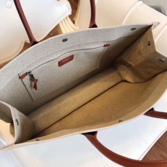 Replica Borsa tote YSL Saint Laurent Rive Gauche con manico marrone chiaro Replica Borsa tote YSL Saint Laurent Rive Gauche con manico marrone chiaro