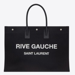Borsa tote YSL Saint Laurent Rive Gauche Lino nero e